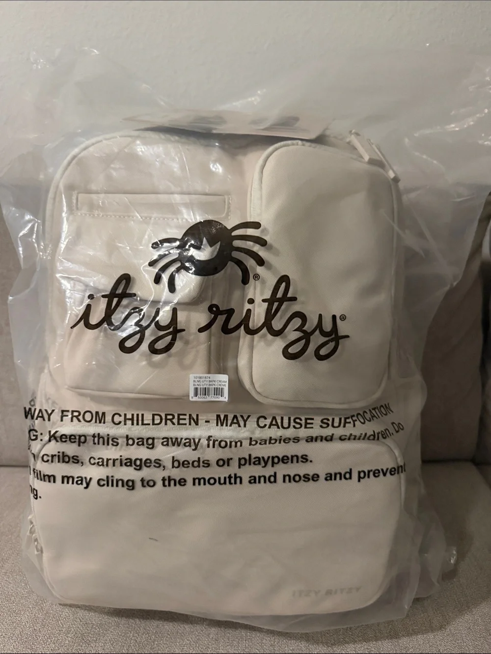 Itzy Ritzy Belong Utility Backpack in Cream | Diaper backpack | Changing Pad